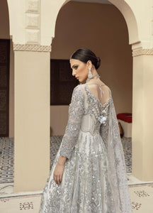 IMROZIA | BRIDAL COLLECTION 2021 | IB-12 NORA Silver Dress @lebaasonline. The Pakistani designer brands such as Imrozia, Maria b are in great demand. The Pakistani designer dresses online UK, USA can be bought at your doorstep. Pakistani bridal dresses online USA are extremely trending now in party at SALE!