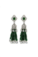 Load image into Gallery viewer, Livishly exaggerated high quality zircon setting, the earring piroi of real Green beads This jewelry is from Maria B Heritage Collection 2021 in the UK, USA and Australia. Lebaasonline are the largest stockist of Maria B Pakistani Jewelry, ring, jhoomar, Ranihaar necklace and earrings with gold and silver plating