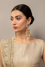 Load image into Gallery viewer, Buy Maria B Jewelry | Heritage Jewelry | JER-030 Red Chatham and Gold Lavishly exaggerated high quality Zircon fine earring This jewelry is from Maria B Heritage Collection 2022 in the UK USA and Australia. We are the largest stockist of Maria B Pakistani Jewelry, Ring Jhoomar Ranihaar necklace and earrings.
