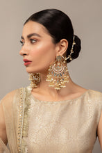 Load image into Gallery viewer, Buy Maria B Jewelry | Heritage Jewelry | JER-032 Gold and White Lavishly exaggerated high quality Zircon fine earring This jewelry is from Maria B Heritage Collection 2022 in the UK USA and Australia. We are the largest stockist of Maria B Pakistani Jewelry, Ring Jhoomar Ranihaar necklace and earrings.