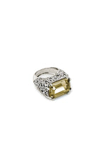 Load image into Gallery viewer, Handset american zircon with golden shadow Swarovski stone on the top.. This jewelery is from Maria B Heritage Collection 2021 in the UK, USA and Australia. Lebaasonline are the largest stockist of Maria B Pakistani Jewelery, ring, jhoomar, Ranihaar, necklace and earrings with gold and silver plating