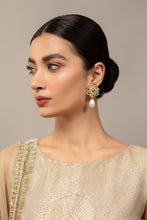 Load image into Gallery viewer, Buy Maria B Jewelry | Heritage Jewelry | JSD-016-Green Peridot with Pearl Lavishly exaggerated high quality Zircon fine earring This jewelry is from Maria B Heritage Collection 2022 in the UK USA and Australia. We are the largest stockist of Maria B Pakistani Jewelry, Ring Jhoomar Ranihaar necklace and earrings.
