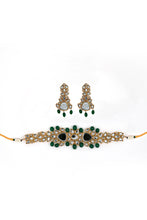 Load image into Gallery viewer, Buy Maria B Jewelry | Heritage Jewelry | JST-010-Green Lavishly exaggerated high quality Zircon fine earring This jewelry is from Maria B Heritage Collection 2022 in the UK USA and Australia. We are the largest stockist of Maria B Pakistani Jewelry, Ring Jhoomar Ranihaar necklace and earrings.