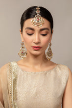 Load image into Gallery viewer, Buy Maria B Jewelry | Heritage Jewelry | JST-009 Gold Lavishly exaggerated high quality Zircon fine earring This jewelry is from Maria B Heritage Collection 2022 in the UK USA and Australia. We are the largest stockist of Maria B Pakistani Jewelry, Ring Jhoomar Ranihaar necklace and earrings.