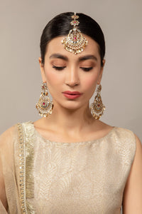 Buy Maria B Jewelry | Heritage Jewelry | JST-009 Gold Lavishly exaggerated high quality Zircon fine earring This jewelry is from Maria B Heritage Collection 2022 in the UK USA and Australia. We are the largest stockist of Maria B Pakistani Jewelry, Ring Jhoomar Ranihaar necklace and earrings.