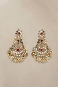 Buy Maria B Jewelry | Heritage Jewelry | JST-009 Gold Lavishly exaggerated high quality Zircon fine earring This jewelry is from Maria B Heritage Collection 2022 in the UK USA and Australia. We are the largest stockist of Maria B Pakistani Jewelry, Ring Jhoomar Ranihaar necklace and earrings.