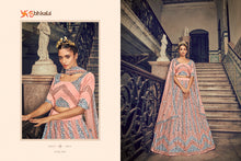 Load image into Gallery viewer, Buy Shubhkala Designer Bridal Net Lehenga Choli | 1701 Peach color. We have elegant collection of Indian Bridal dresses online UK and Party or Wedding wear of Indian designers like Maisha Viviana, Alizeh. Buy unstitched or even customized Anarkali Lehnga Indian Wedding Dresses online UK from Lebaasonline.co.uk
