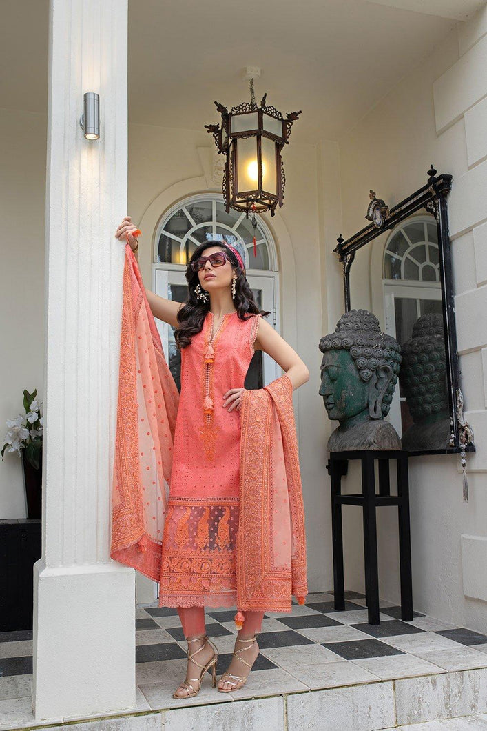 Buy Sobia Nazir’s Luxury Lawn Collection 2021 Orange Lawn Dress from our website We are largest stockists of Sobia Nazir Lawn 2021 Maria b Pret collection The Pakistani designer are now trending in Mehndi, Eid Dresses Party dresses and Bridal Collection Buy dress pak in Birmingham UK USA Spain from Lebaasonline in SALE