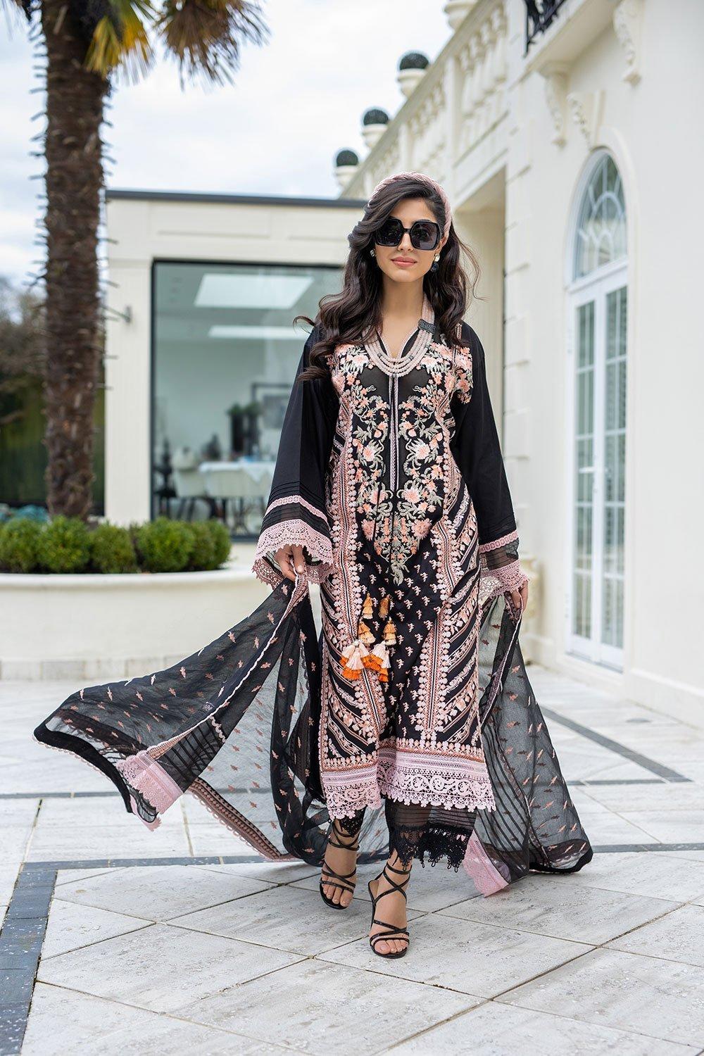 Buy Sobia Nazir’s Luxury Lawn Collection 2021 Black Lawn Dress from our website We are largest stockists of Sobia Nazir Lawn 2021 Maria b Pret collection The Pakistani suits are now trending in Mehndi, Eid Dresses Party dresses and Bridal Collection Buy dresses in Birmingham, UK USA Spain from Lebaasonline in SALE!