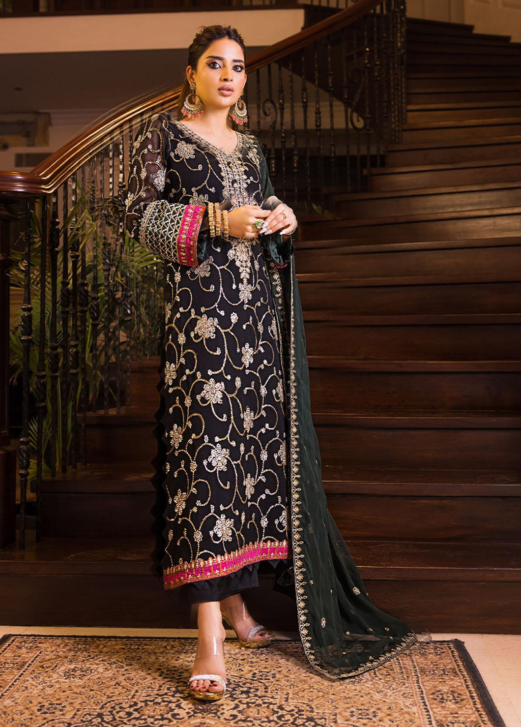 Buy ASIM JOFA | MAAHRU AND NOORIE '23 black exclusive slik collection of ASIM JOFA WEDDING COLLECTION 2023 from our website. We have various PAKISTANI DRESSES ONLINE IN UK, ASIM JOFA CHIFFON COLLECTION 2021. Get your unstitched or customized PAKISATNI BOUTIQUE IN UK, USA, FRACE , QATAR, DUBAI from Lebaasonline at SALE!