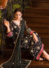 Load image into Gallery viewer, Buy ASIM JOFA | MAAHRU AND NOORIE &#39;23 black exclusive slik collection of ASIM JOFA WEDDING COLLECTION 2023 from our website. We have various PAKISTANI DRESSES ONLINE IN UK, ASIM JOFA CHIFFON COLLECTION 2021. Get your unstitched or customized PAKISATNI BOUTIQUE IN UK, USA, FRACE , QATAR, DUBAI from Lebaasonline at SALE!