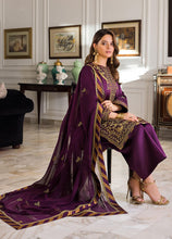 Load image into Gallery viewer, Buy ASIM JOFA | MAAHRU AND NOORIE &#39;23 purple exclusive slik collection of ASIM JOFA WEDDING COLLECTION 2023 from our website. We have various PAKISTANI DRESSES ONLINE IN UK, ASIM JOFA CHIFFON COLLECTION 2021. Get your unstitched or customized PAKISATNI BOUTIQUE IN UK, USA, FRACE , QATAR, DUBAI from Lebaasonline at SALE!