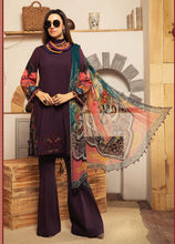 Load image into Gallery viewer, Maria B | M Prints Winter 21 | MPT-13-B Purple Winter Shawl dress @lebaasonline. We are largest stockists of various Pakistani designer dresses such as Maria B, Sana Safinaz. Evening/ Party wear dresses can be customized at our Pakistani designer boutique. Get Pakistani designer dresses online UK in USA, France!