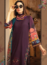 Load image into Gallery viewer, Maria B | M Prints Winter 21 | MPT-13-B Purple Winter Shawl dress @lebaasonline. We are largest stockists of various Pakistani designer dresses such as Maria B, Sana Safinaz. Evening/ Party wear dresses can be customized at our Pakistani designer boutique. Get Pakistani designer dresses online UK in USA, France!