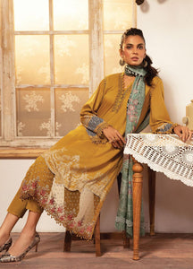 Maria B | M Prints Winter 21 | MPT-3-A Yellow color Winter Shawl dress @lebaasonline. We are largest stockists of various Pakistani designer dresses such as Maria B, Sana Safinaz. Maria B UK Evening/Party wear dresses can be customized at our designer boutique. Get Pakistani designer dresses online UK in USA, France!