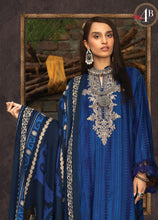 Load image into Gallery viewer, Maria B | M Prints Winter 21 | MPT-4-B Blue color Winter Shawl dress @lebaasonline. We are largest stockists of various Pakistani designer dresses such as Maria B, Sana Safinaz. Maria B UK Evening/Party wear dresses can be customized at our designer boutique. Get Pakistani designer dresses online UK in USA, France!