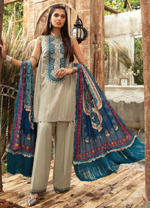 Maria B | M Prints Winter 21 | MPT-7-A Cream color Winter Shawl dress @lebaasonline. We are largest stockists of various Pakistani designer dresses such as Maria B, Sana Safinaz. Maria B UK Evening/Party wear dresses can be customized at our designer boutique. Get Pakistani designer dresses online UK in USA, France!