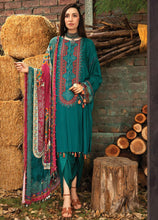 Load image into Gallery viewer, Maria B | M Prints Winter 21 | MPT-7-B Teal color Winter Shawl dress @lebaasonline. We are largest stockists of various Pakistani designer dresses such as Maria B, Sana Safinaz. Maria B UK Evening/Party wear dresses can be customized at our designer boutique. Get Pakistani designer dresses online UK in USA, France!