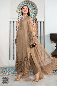 Buy MARIA B | CHIFFONS EID COLLECTION 2022 Beige Chiffon Pakistani designer dresses from our official website We have all Pakistani designer clothes of Maria b Chiffon 2022 Imoriza, Sobia Nazir Various Eid dresses can be bought online from our website Lebaasonline in UK Birhamgam America, France @lebaasonline