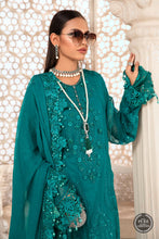 Load image into Gallery viewer, Buy Maria B Mbroidered Chiffon EID 2022 | Deep and Sea Green Chiffon Pakistani designer dresses from our official website We have all Pakistani designer clothes of Eid dresses Maria b Chiffon 2021 Sobia Nazir Various Pakistani outfits can be bought online from our website Lebaasonline in UK Birhamgam America
