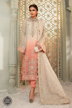 Load image into Gallery viewer, Buy Maria B Mbroidered Chiffon EID 2022 | Cream and Coral Pink Chiffon Pakistani designer dresses from our official website We have all Pakistani designer clothes of Eid dresses Maria b Chiffon 2021 Sobia Nazir Various Pakistani outfits can be bought online from our website Lebaasonline in UK Birhamgam America