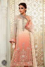 Load image into Gallery viewer, Buy Maria B Mbroidered Chiffon EID 2022 | Cream and Coral Pink Chiffon Pakistani designer dresses from our official website We have all Pakistani designer clothes of Eid dresses Maria b Chiffon 2021 Sobia Nazir Various Pakistani outfits can be bought online from our website Lebaasonline in UK Birhamgam America