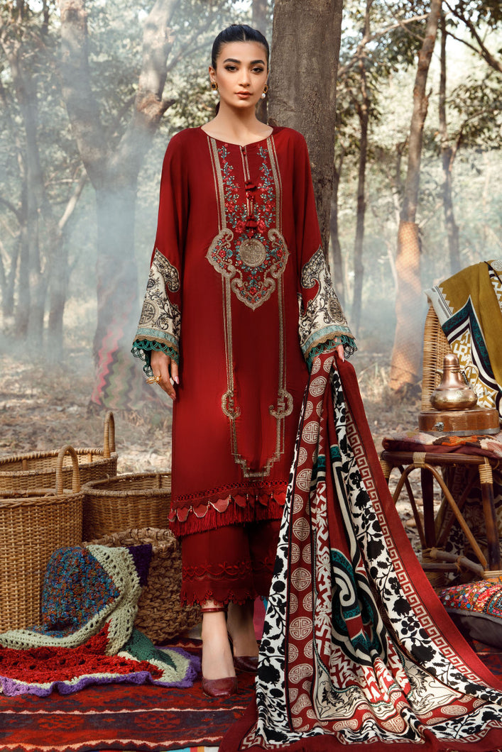 MARIA B | M PRINTS 2022 Pakistani Winter shawl dresses 2022 at Lebaasonline. Discover Maria B Pakistani Fashion Clothing USA that matches to your style for this winter. Shop today Pakistani Wedding dresses UK on discount price! Get express shipping in Belgium, UK, USA, France in SALE!