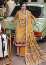 Load image into Gallery viewer, Buy Qalamkar Shadmani Luxury Formal SM-02 Mustard Shadmani Wedding Dresses UK @lebaasonline. The Pakistani Wedding dresses online USA include various brands such as Maria B, Qalamkar wedding dress 2021. The Chiffon &amp; Net Gowns can be customized  for Evening, Party Wear in Indian Bridal dresses online USA, UK, France!