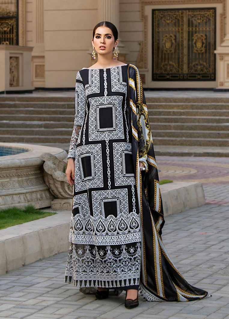 Reign Lawn 2021 | Summer Collection | AALIYAH Black Lawn Dress is exclusively available at our website. This summer get your reign PAKISTANI DESIGNER LAWN from our official PAKISTANI DRESSES ONLINE IN UK. We have brands such as MARIA B GULAL. Get your unstitched/customized ASIAN SUMMER FASHION DRESSES UK AT Lebaasonline