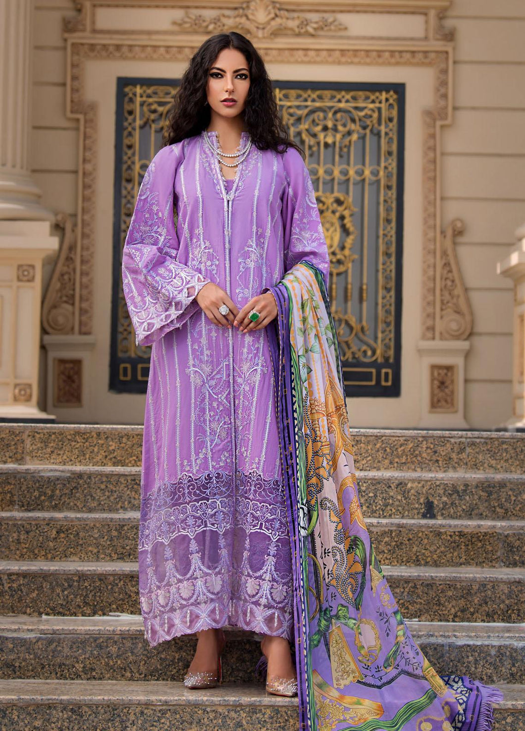 Reign Lawn 2021 | Summer Collection | AGNES Purple Lawn Dress is exclusively available at our website. This summer get your reign PAKISTANI DESIGNER LAWN from our official PAKISTANI DRESSES ONLINE IN UK. We have brands such as MARIA B GULAL. Get your unstitched/customized ASIAN SUMMER FASHION DRESSES UK AT Lebaasonline