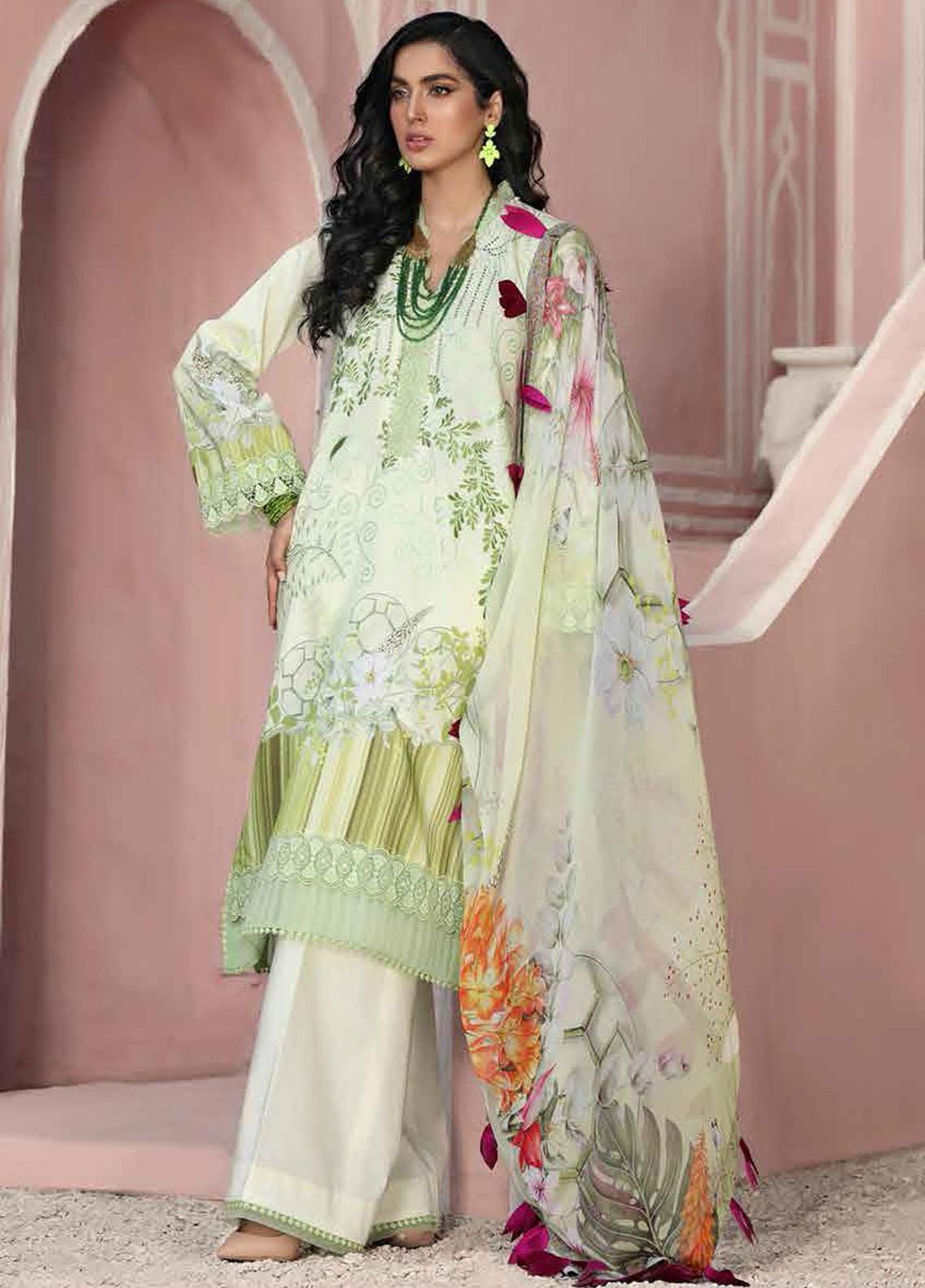 Buy Roheenaz Summer Collection 2021 2B Green Lawn dress from our official website. We have wide range of PAKISTANI DESIGNER DRESSES ONLINE with stitching facilities. These summer days get your dress as like PAKISTANI BOUTIQUE DRESSES. We have Brands such as MARIA B ASIM JOFA Get your dress in UK, USA from Lebaasonline