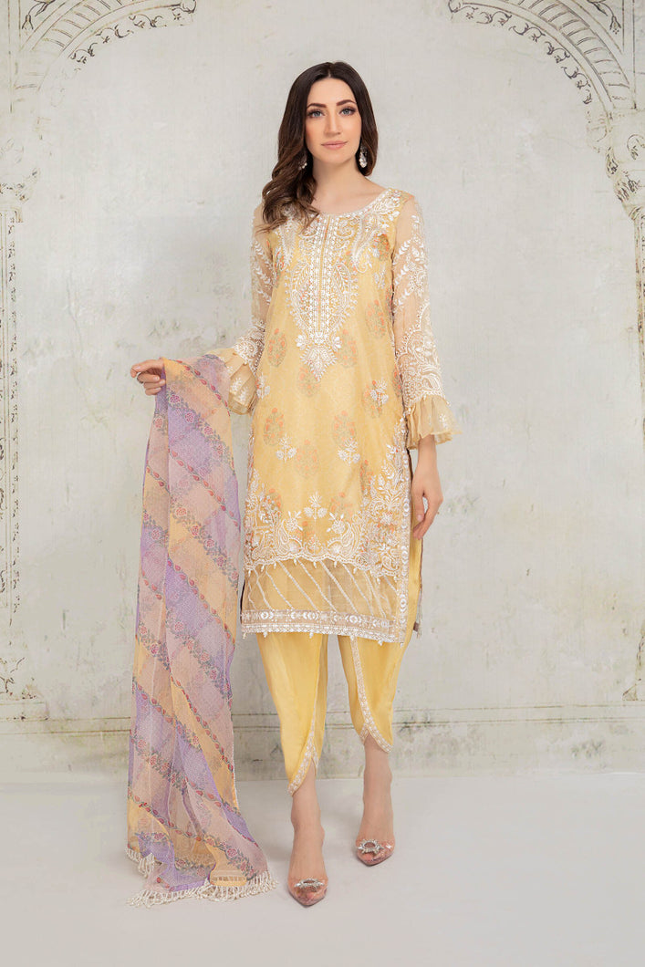 Buy Maria B Suit Lime Yellow SF-EA21-08 Ready to Wear and Stitched. READY MADE MARIA B EID COLLECTION 2021 Rejoice this Eid ambiance with balance of dynamic hues with NEW Pakistani designer clothes 2021 from the top fashion designer such as MARIA. B online in UK & USA Express shipping to London Manchester & worldwide 