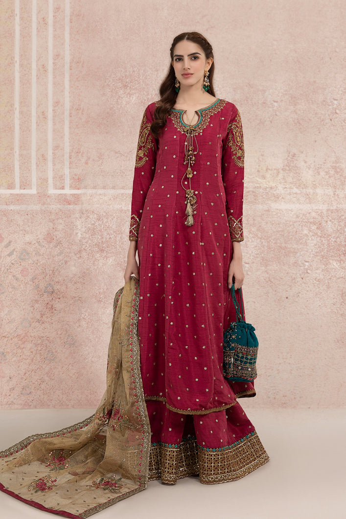 Buy Suit Pink SF-W21-10 Pink color Ready to Wear. READY MADE MARIA B BRIDAL COLLECTION UK 2021 Rejoice this season with balance of dynamic hues with  Pakistani Wedding designer clothes 2021 from the top fashion designer such as MARIA. B online in UK & USA Express shipping to London Manchester & worldwide 