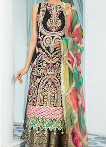 Buy Shamrock Maryum N Maria | SG-08 Black Chiffon luxury collection from our website. We deal in all largest brands like Maria b, Shamrock Maryum N Maria Collection, Imrozia collection. This wedding season, flaunt yourself in beautiful Shamrock collection. Buy pakistani dresses in UK, USA, Manchester from Lebaasonline