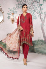 Load image into Gallery viewer, Buy Maria B Silk Net &#39;21 | SN-105 Red @lebaasonline. Maria b Silk Net Collection 2021 has varied variety of colors. Pakistani Silk dresses USA are exclusively in demand for evening &amp; Party Wear. Indian Bridal dresses online UK can be customized at our designer boutique in USA, France from Lebaasonline