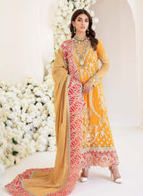 Load image into Gallery viewer, IMROZIA |  Fleur – Marigold BRIDAL COLLECTION 2022 New Collection, The Pakistani designer brands such as Imrozia, Maria b are in great demand. The Pakistani designer dresses online UK USA France Dubai can be bought at your doorstep. Pakistani bridal dress online USA are extremely trending now in party at SALE