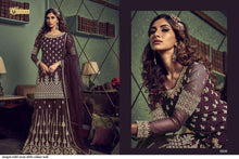 Load image into Gallery viewer, Buy SWAGAT VIOLET SNOW WHITE | 6606 Purple Butterfly top Kanjivaram silk innersuit for this Party season. Get yourself customized with our Latest Indian Wedding Wear this Wedding season. We have elegant collection of various brands such as Swagat Vipul at our online store. Get outfit in USA UK Austria from Lebaasonline