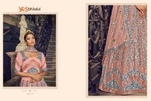 Load image into Gallery viewer, Buy Shubhkala Designer Bridal Net Lehenga Choli | 1701 Peach color. We have elegant collection of Indian Bridal dresses online UK and Party or Wedding wear of Indian designers like Maisha Viviana, Alizeh. Buy unstitched or even customized Anarkali Lehnga Indian Wedding Dresses online UK from Lebaasonline.co.uk