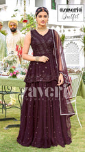 Load image into Gallery viewer, Buy Zaveri Outfit Vol 1 Designer Ready To Wear | 1035 Wine color READY MADE SALWAR KAMEEZ UK for this Festive and Party season. We have large variety of Indian designer catalogue such as Aashirwad, Vipul, Zoya. Shop now READY MADE PARTY WEAR INDIAN SUITS UK at Lebaasonline.co.uk