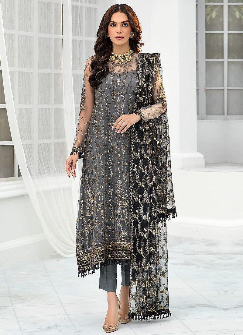 Zarif - Graphite PAKISTANI DRESSES & READY MADE PAKISTANI CLOTHES UK. Buy Zarif UK Embroidered Collection of Winter Lawn, Original Pakistani Brand Clothing, Unstitched & Stitched suits for Indian Pakistani women. Next Day Delivery in the U. Express shipping to USA, France, Germany & Australia 